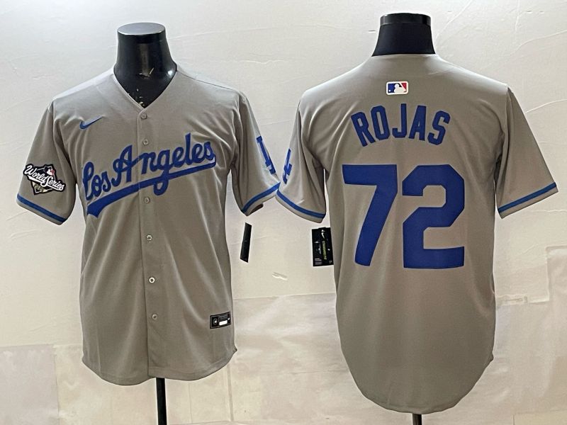 Men 2025 Los Angeles Dodgers #72 Rojas Grey Game Nike MLB Jersey style 0011